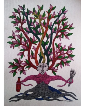 Gond Art Painting - Mahua Devi